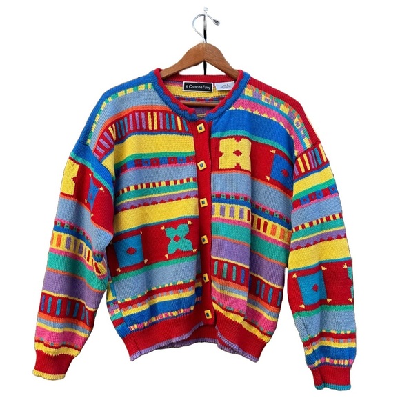 Vintage Sweaters - Vintage 100% Cotton Cardigan Sweater Christine Foley Size Medium 2